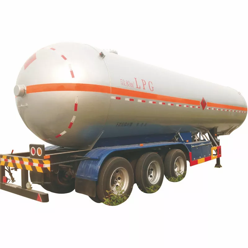 50cbm क्षमता फुवा एक्सलको साथ 50cbm 3 Axles Lpg टैंक सेमिट्रेलर